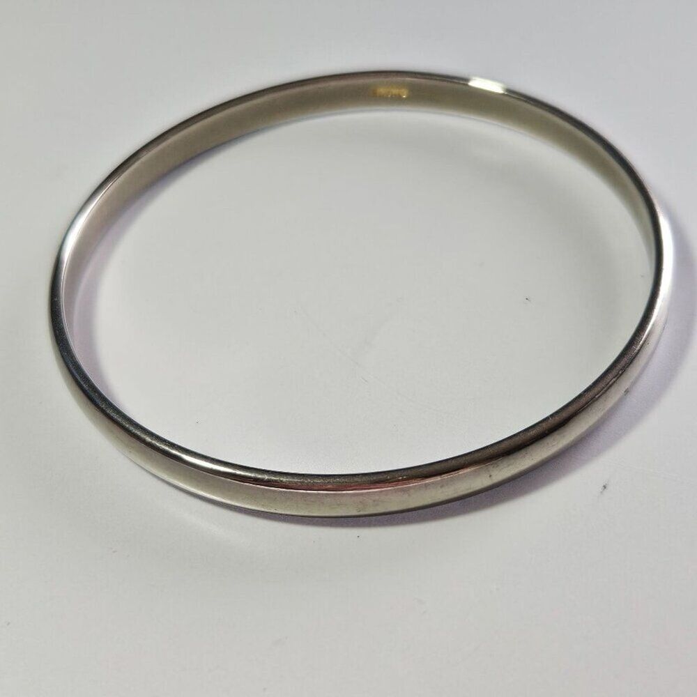 Monet Silver Tone Bangle Bracelet 7.75" Vintage